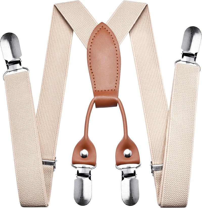 Branduce Solid Color Baby Boy Suspender with 4 Strong Clips Adjustable Kids Y Back Suspenders - Image 1